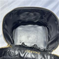 2003 Chanel Black Caviar Cosmetic Bag CC